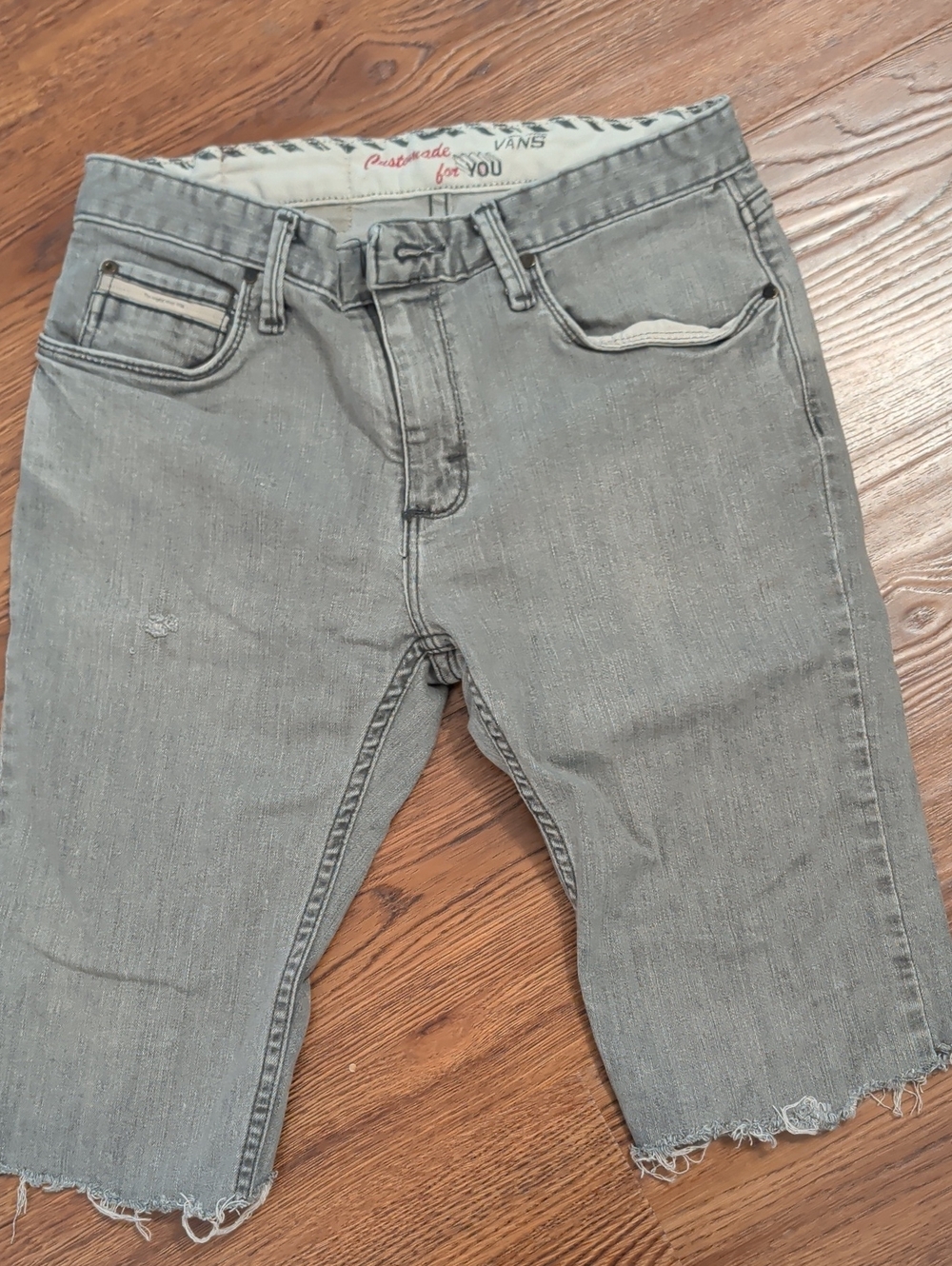 Vans Men's Light Gray Slim Cut-Off Jeans